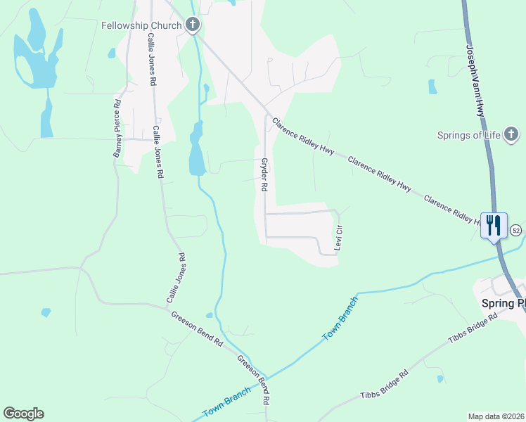 map of restaurants, bars, coffee shops, grocery stores, and more near 351 Gryder Road in Chatsworth