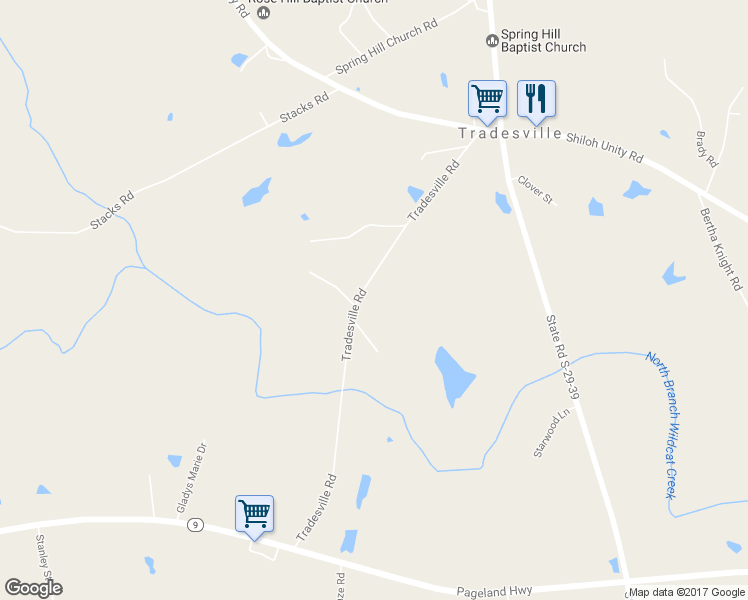 map of restaurants, bars, coffee shops, grocery stores, and more near 1884 Tradesville Road in Lancaster
