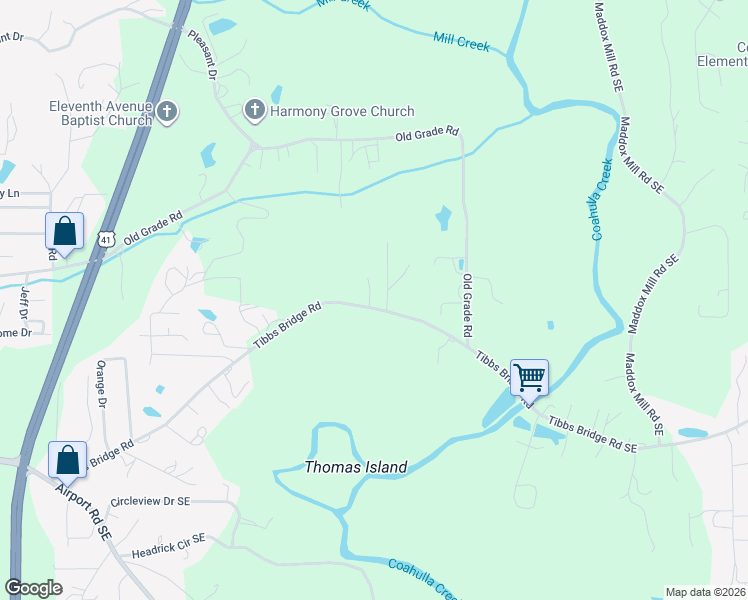 map of restaurants, bars, coffee shops, grocery stores, and more near 173 Turnstone Way in Dalton