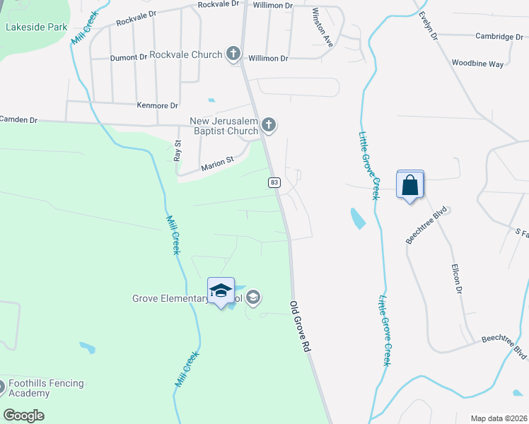 map of restaurants, bars, coffee shops, grocery stores, and more near 1 Harlee Lane in Piedmont