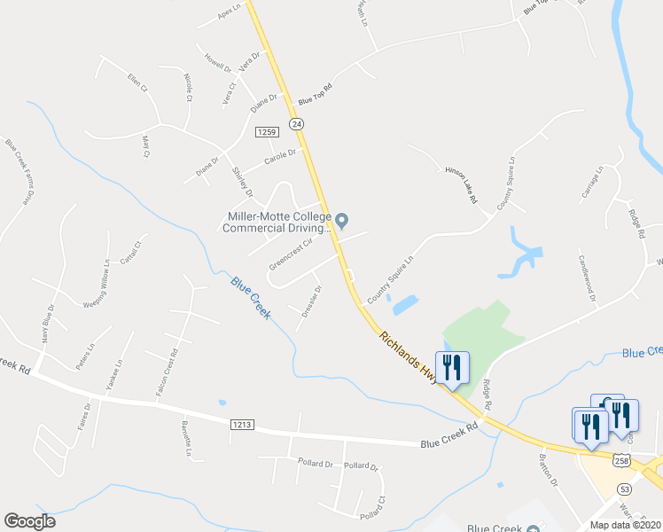 map of restaurants, bars, coffee shops, grocery stores, and more near 101 Greencrest Circle in Jacksonville