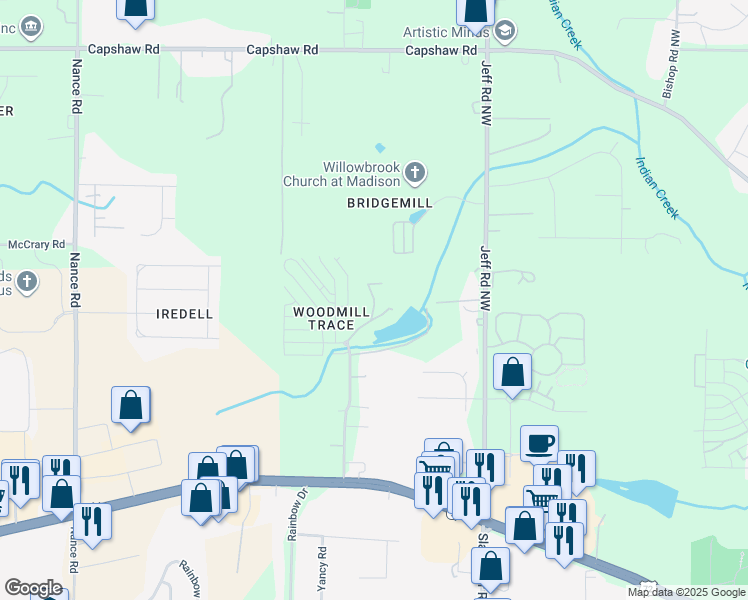 map of restaurants, bars, coffee shops, grocery stores, and more near 199 Christopher Drive in Madison