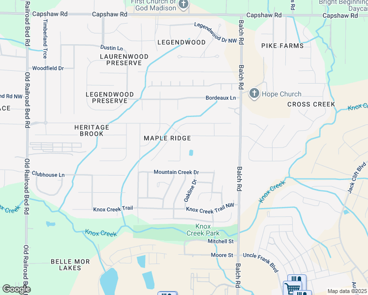 map of restaurants, bars, coffee shops, grocery stores, and more near 136 Maple Ridge Boulevard Northwest in Madison