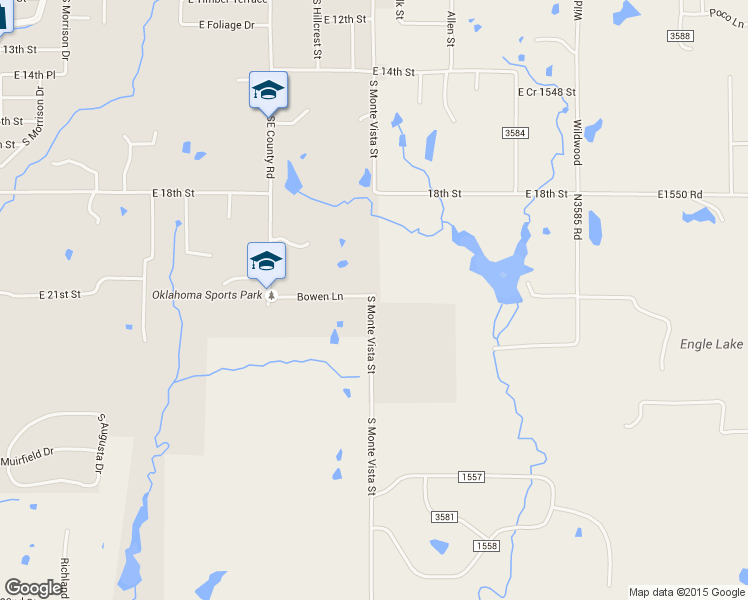 map of restaurants, bars, coffee shops, grocery stores, and more near 1200 South Monte Vista Street in Ada