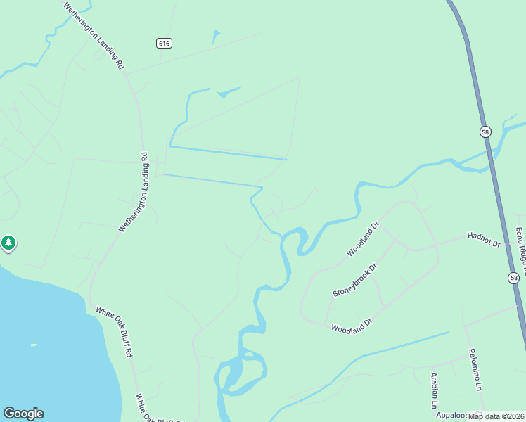 map of restaurants, bars, coffee shops, grocery stores, and more near 253 White Oak Bluff Road in Stella