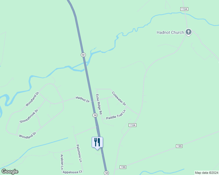 map of restaurants, bars, coffee shops, grocery stores, and more near 306 Coldwater Drive in Swansboro