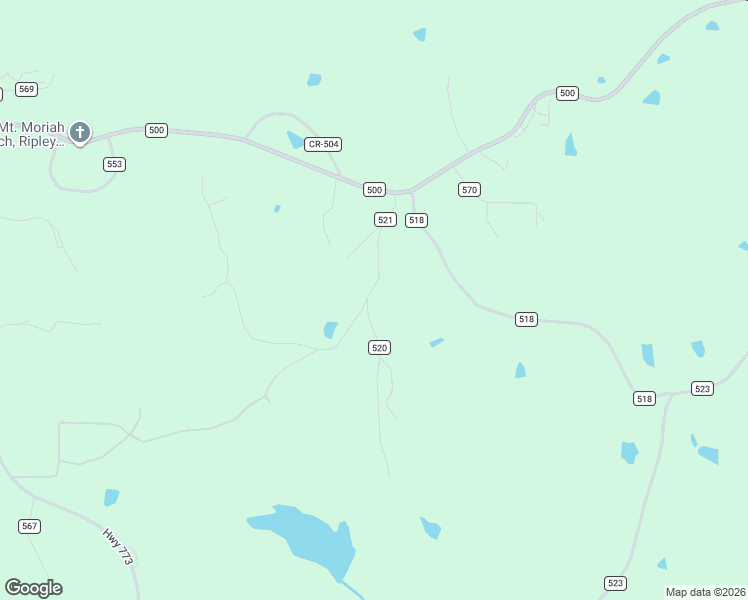 map of restaurants, bars, coffee shops, grocery stores, and more near 91 County Road 520 in Ripley