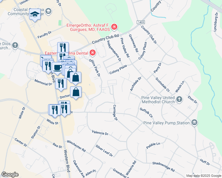 map of restaurants, bars, coffee shops, grocery stores, and more near 201 Alden Drive in Jacksonville