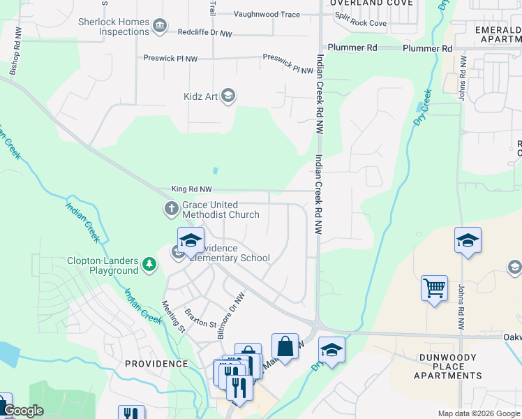 map of restaurants, bars, coffee shops, grocery stores, and more near 1864 Shellbrook Drive Northwest in Huntsville