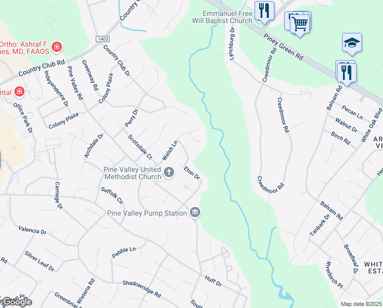 map of restaurants, bars, coffee shops, grocery stores, and more near 944 Eton Drive in Jacksonville