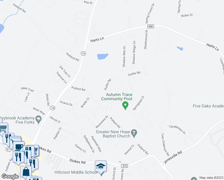 map of restaurants, bars, coffee shops, grocery stores, and more near 522 Kingsmoor Drive in Simpsonville