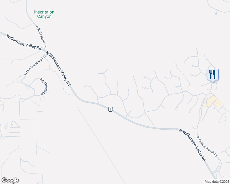 map of restaurants, bars, coffee shops, grocery stores, and more near 15270 North Long View Lane in Chino Valley