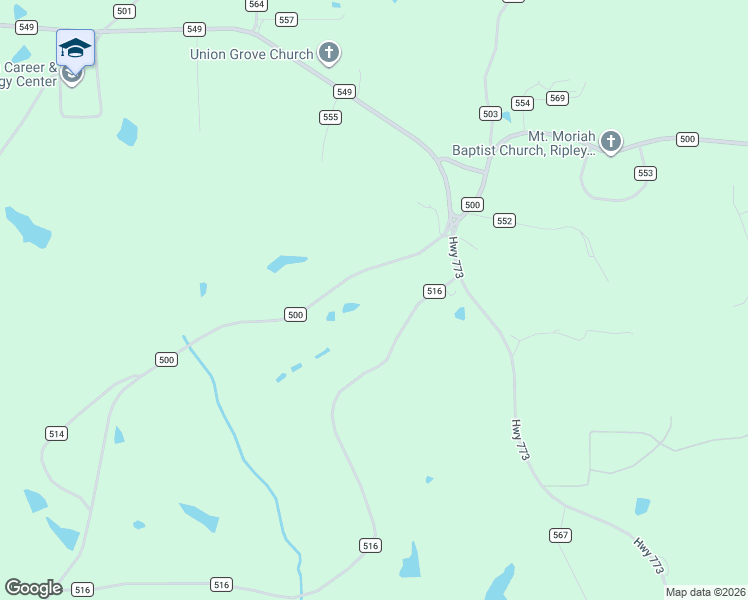 map of restaurants, bars, coffee shops, grocery stores, and more near 2800 County Road 500 in Ripley