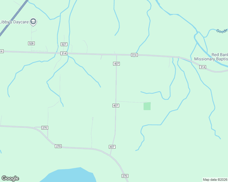 map of restaurants, bars, coffee shops, grocery stores, and more near 525 County Road 407 in Town Creek