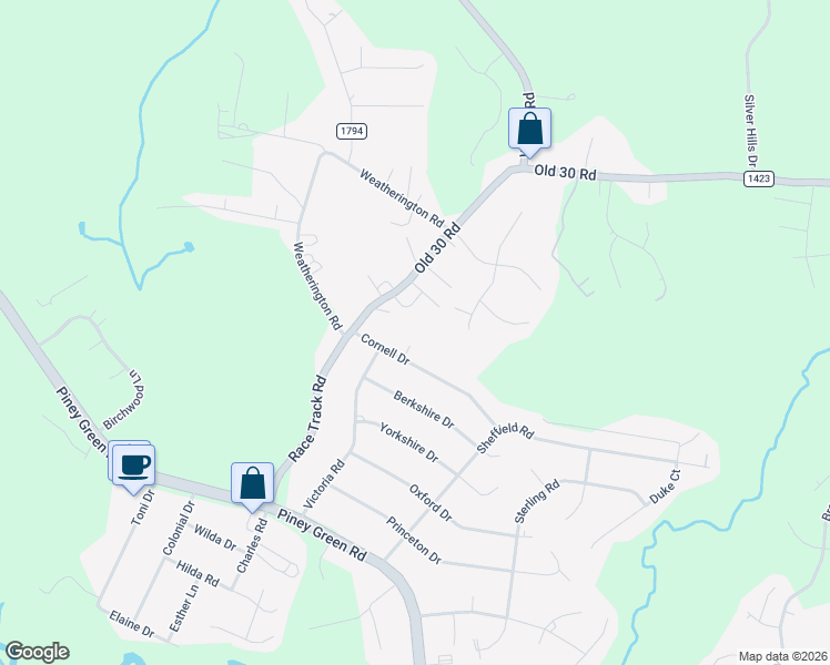 map of restaurants, bars, coffee shops, grocery stores, and more near 13 Cornell Ct in Jacksonville