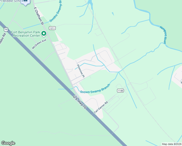 map of restaurants, bars, coffee shops, grocery stores, and more near 154-176 Herring Smith Ln in Newport