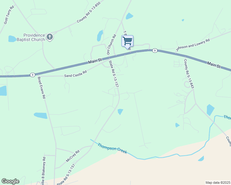 map of restaurants, bars, coffee shops, grocery stores, and more near 252 Coon Creek Road in Pageland