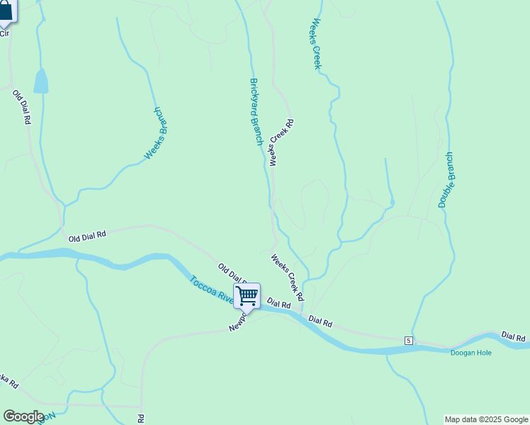 map of restaurants, bars, coffee shops, grocery stores, and more near 421 Weeks Creek Road in Blue Ridge