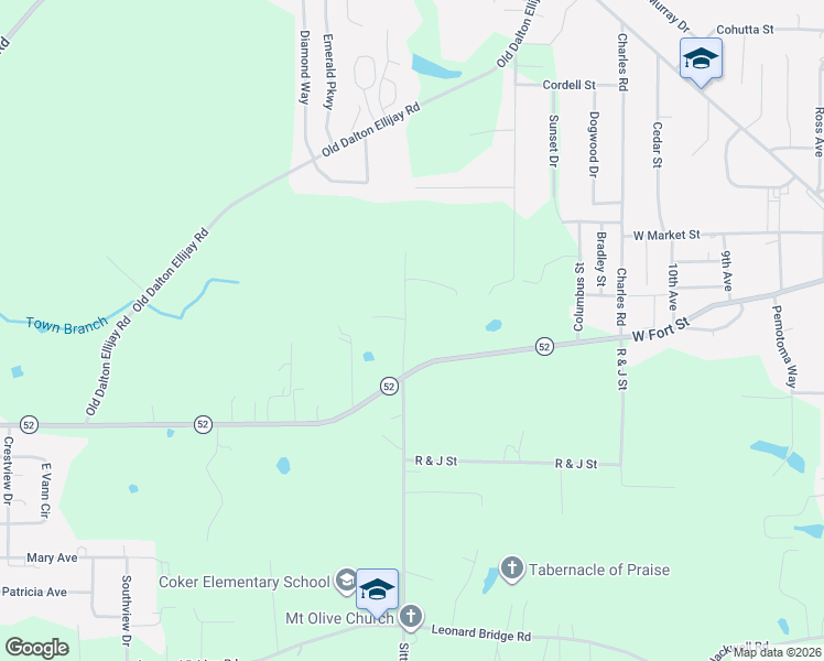 map of restaurants, bars, coffee shops, grocery stores, and more near 100 Sitton Road North in Chatsworth