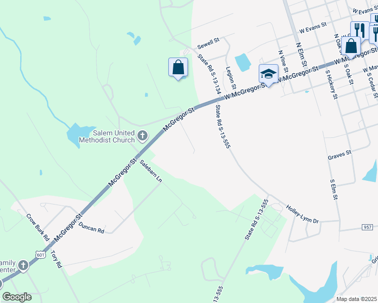 map of restaurants, bars, coffee shops, grocery stores, and more near 174 Taco Lane in Pageland