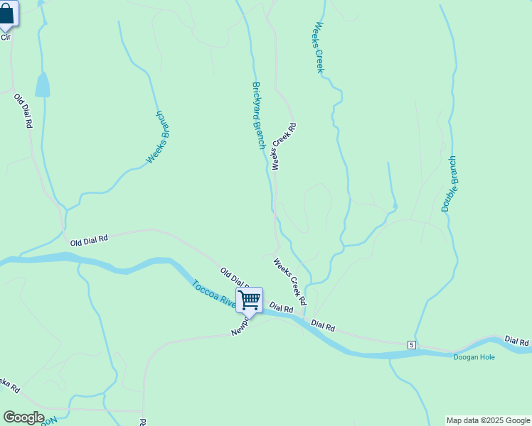 map of restaurants, bars, coffee shops, grocery stores, and more near 421 Weeks Creek Road in Blue Ridge