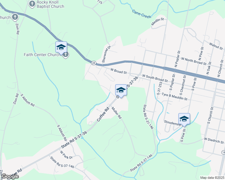 map of restaurants, bars, coffee shops, grocery stores, and more near 116 Corey Road in Walhalla