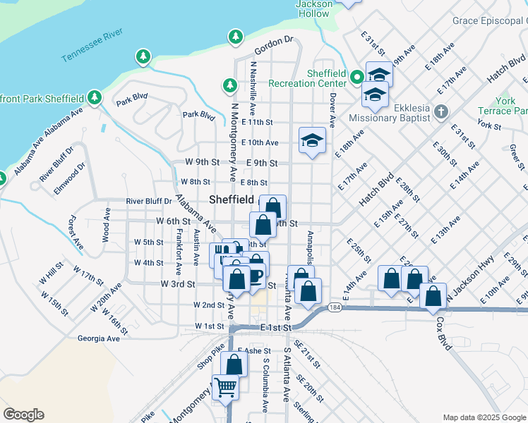 map of restaurants, bars, coffee shops, grocery stores, and more near 301-399 East 6th Street in Sheffield