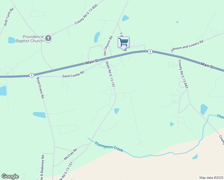 map of restaurants, bars, coffee shops, grocery stores, and more near 252 Coon Creek Road in Pageland