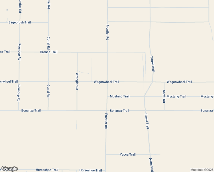 map of restaurants, bars, coffee shops, grocery stores, and more near Frontier Road in San Bernardino County