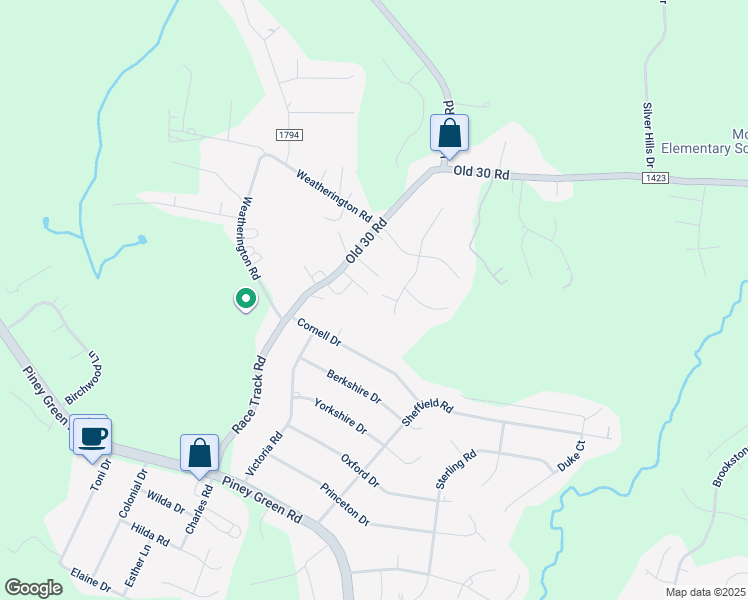map of restaurants, bars, coffee shops, grocery stores, and more near 403 Johnson Court in Jacksonville