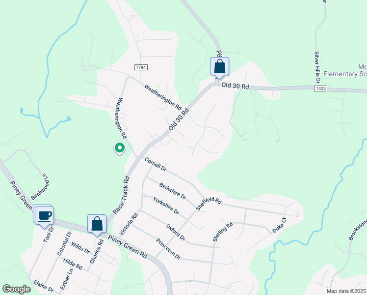 map of restaurants, bars, coffee shops, grocery stores, and more near 403 Johnson Court in Jacksonville