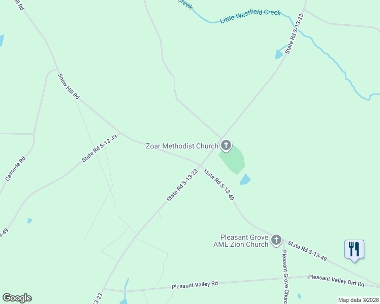map of restaurants, bars, coffee shops, grocery stores, and more near 14 Snow Hill Road in Cheraw