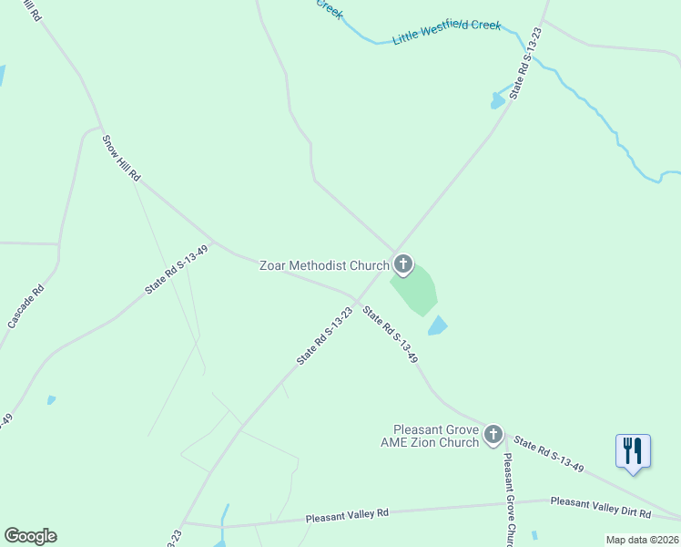 map of restaurants, bars, coffee shops, grocery stores, and more near 14 Snow Hill Road in Cheraw
