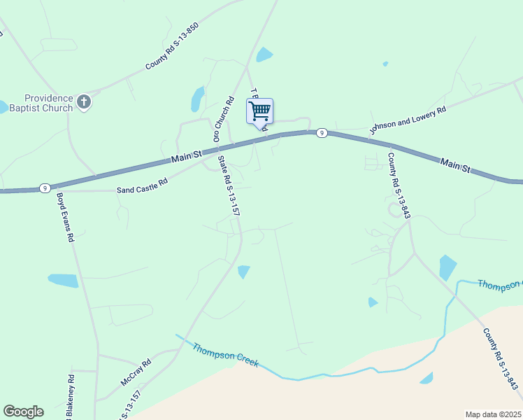 map of restaurants, bars, coffee shops, grocery stores, and more near 151 Coon Creek Road in Pageland