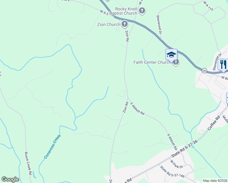 map of restaurants, bars, coffee shops, grocery stores, and more near 900 Tracy Lane in Walhalla