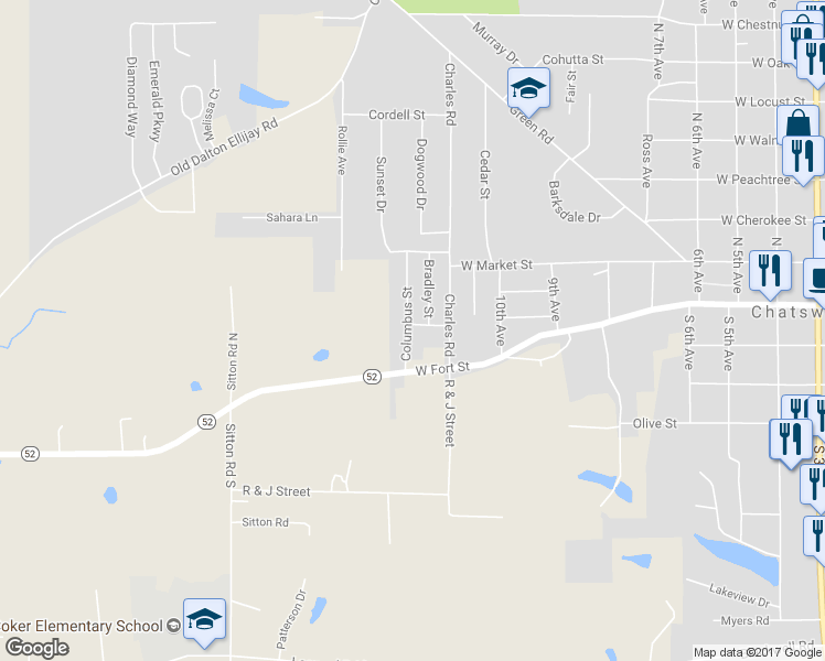 map of restaurants, bars, coffee shops, grocery stores, and more near 219 Bernard Street in Chatsworth