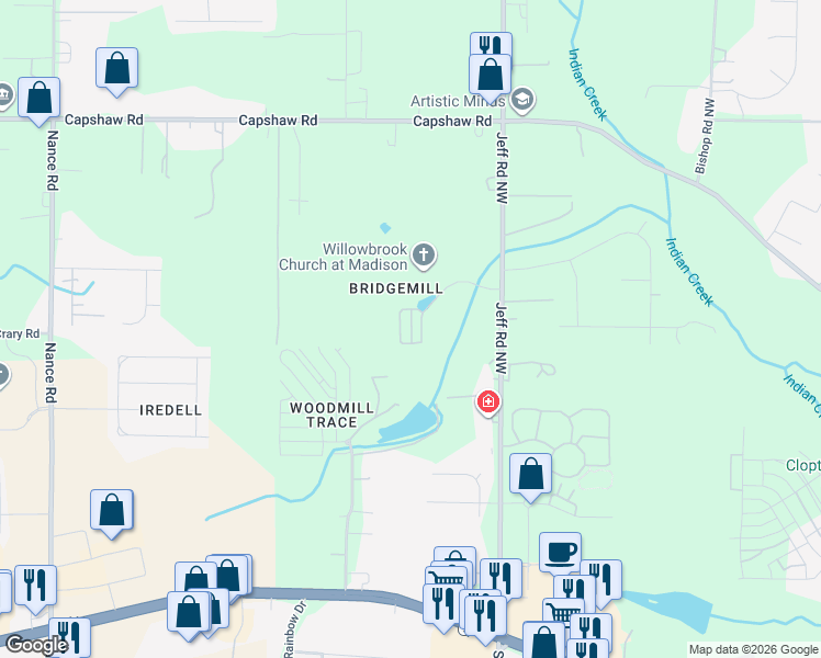 map of restaurants, bars, coffee shops, grocery stores, and more near 199 Christopher Drive in Madison