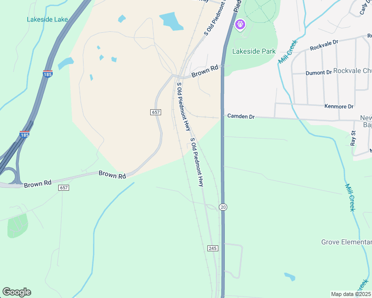 map of restaurants, bars, coffee shops, grocery stores, and more near 253 South Old Piedmont Highway in Greenville