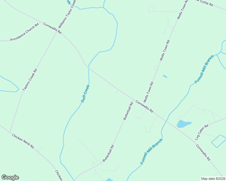 map of restaurants, bars, coffee shops, grocery stores, and more near 638 Cornwallis Road in Teachey