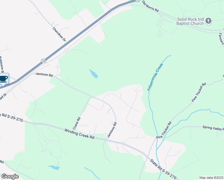 map of restaurants, bars, coffee shops, grocery stores, and more near 119 Freedom Forest Drive in Liberty