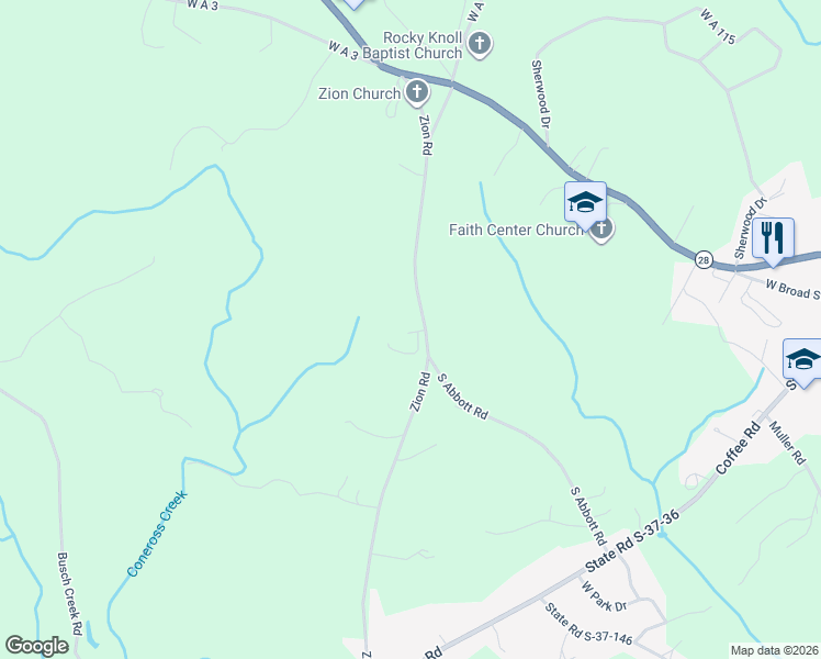 map of restaurants, bars, coffee shops, grocery stores, and more near 900 Tracy Lane in Walhalla