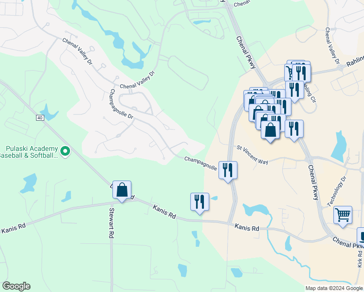 map of restaurants, bars, coffee shops, grocery stores, and more near 7 Witry Court in Little Rock