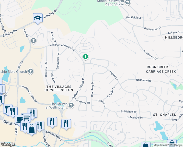 map of restaurants, bars, coffee shops, grocery stores, and more near 15101 Chambery Drive in Little Rock