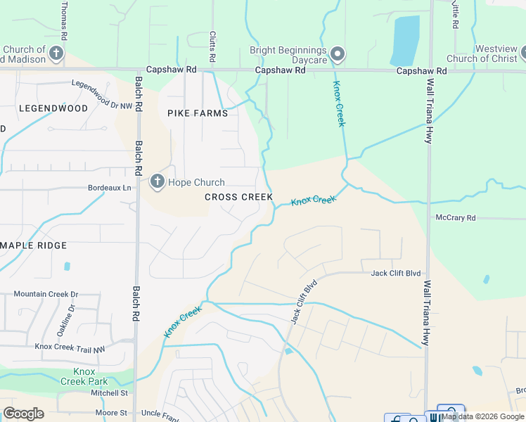 map of restaurants, bars, coffee shops, grocery stores, and more near 154 Winding Creek Road Northwest in Madison
