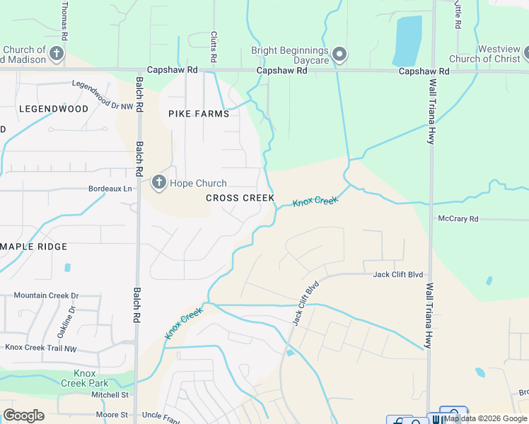 map of restaurants, bars, coffee shops, grocery stores, and more near 156 Winding Creek Road Northwest in Madison
