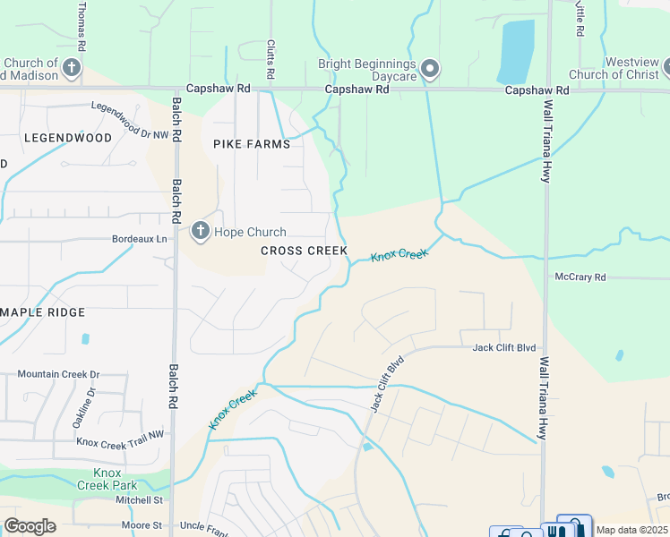 map of restaurants, bars, coffee shops, grocery stores, and more near 156 Winding Creek Road Northwest in Madison