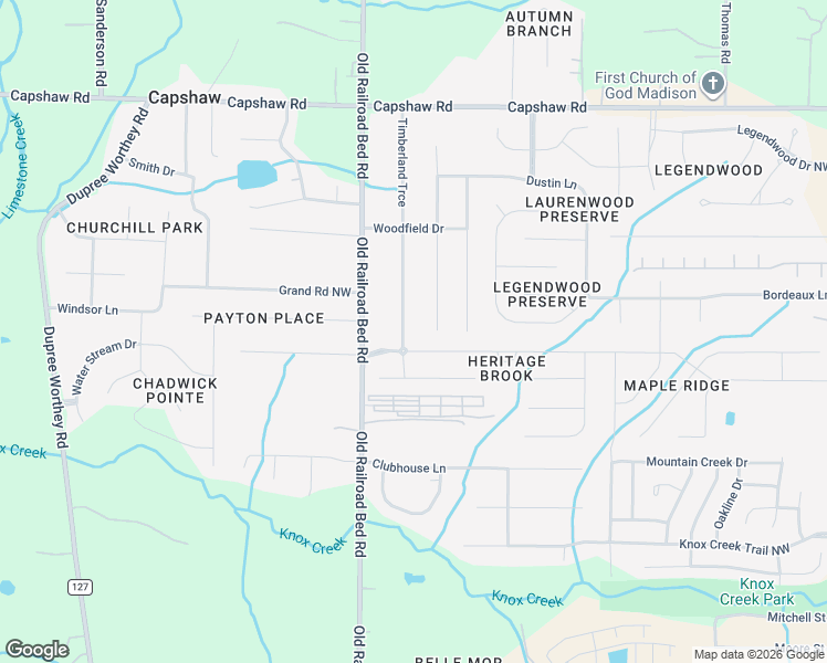 map of restaurants, bars, coffee shops, grocery stores, and more near 147 Timberland Trce in Madison