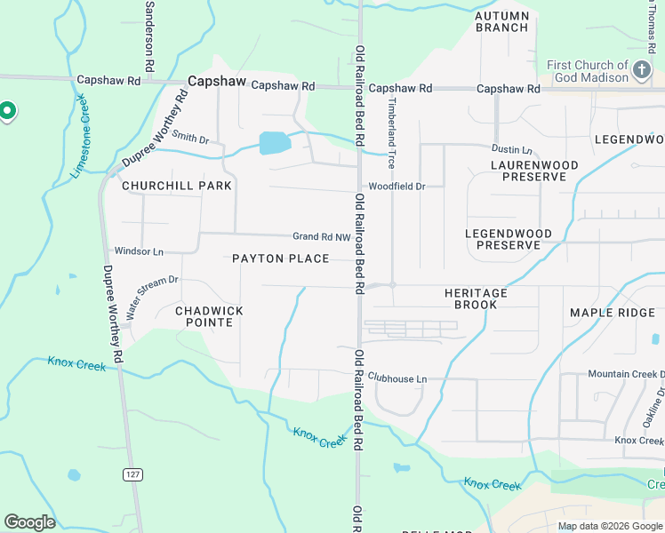 map of restaurants, bars, coffee shops, grocery stores, and more near 29984 Westfield Drive in Harvest