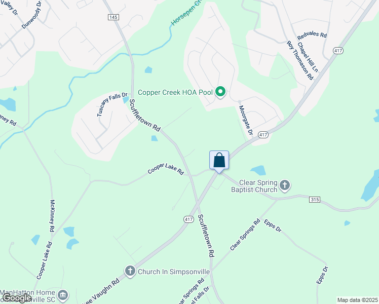 map of restaurants, bars, coffee shops, grocery stores, and more near 114 Abercrombie Lane in Simpsonville