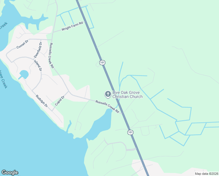 map of restaurants, bars, coffee shops, grocery stores, and more near 1315 North Carolina 101 in Beaufort